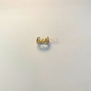 COACH, Classic Gold Plated Scripted Ring sz6